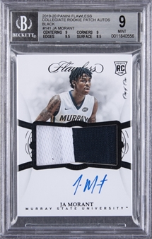 2019-20 Panini Flawless "Collegiate Patch Autos" #141 Ja Morant Signed Rookie Card (#1/1) – BGS MINT 9/BGS 10